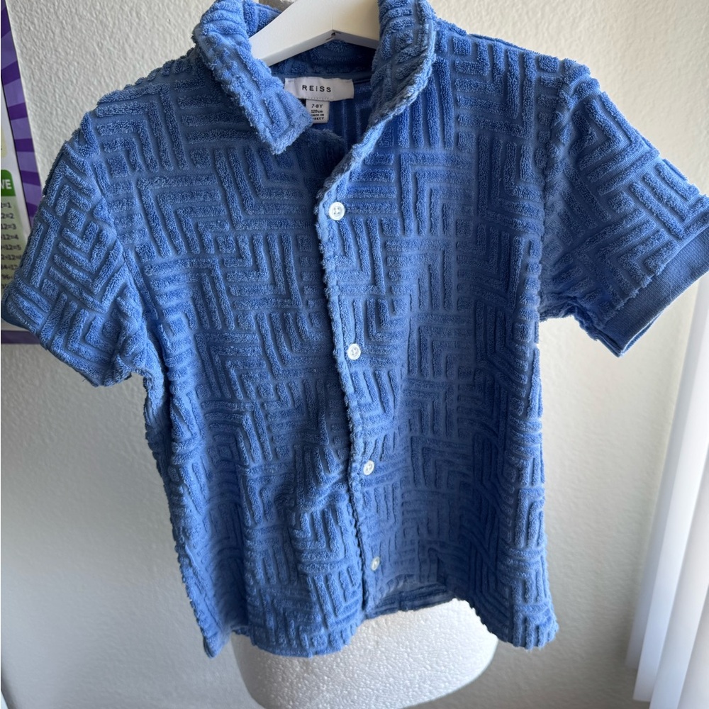 Pre loved Reiss Blue Terry Textured Kids Shirt